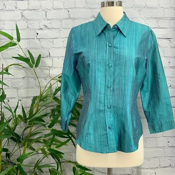 Karren Kane Lifestyle Turquoise & Purple Silk Set - Picture 1 of 8